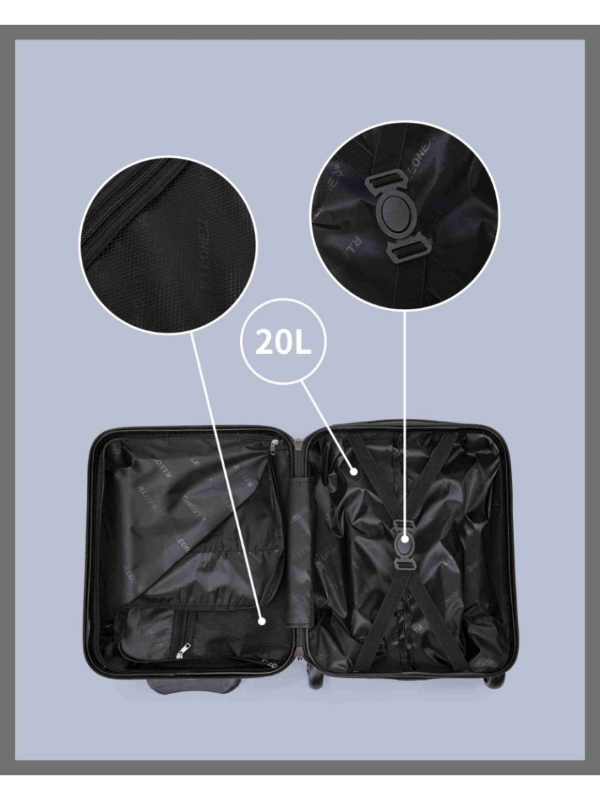 Valigia  40x30x20cm 55x35x25 cm Trolley Bagaglio a Mano in ABS Wizzair Vueling Air Asia Air France ita Alitalia airways KLM 2037FR