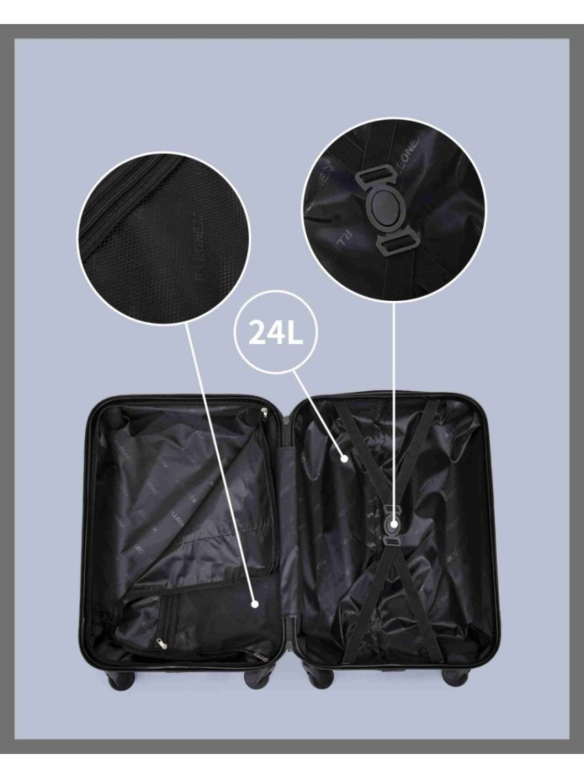 Valigia  40x30x20cm 55x35x25 cm Trolley Bagaglio a Mano in ABS Wizzair Vueling Air Asia Air France ita Alitalia airways KLM 2037FR