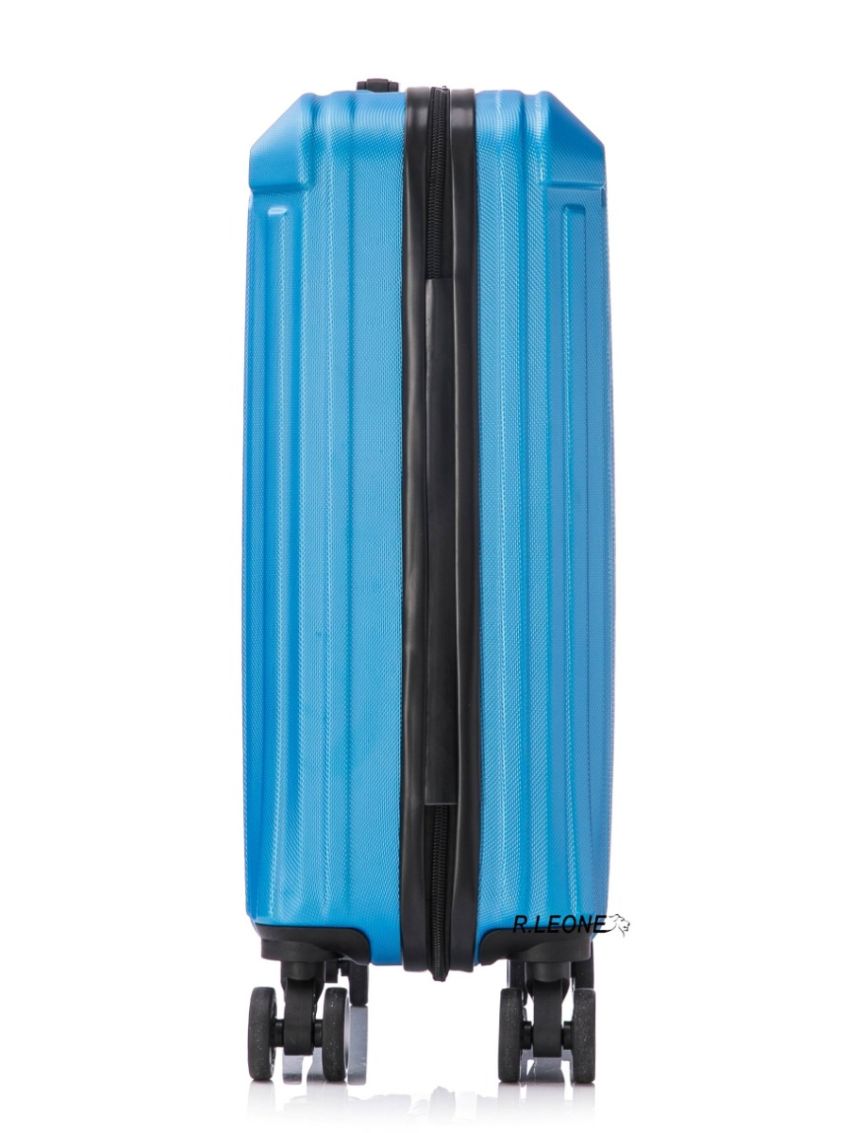 R.Leone Valigia Ryanair 55x40x20 cm + 40x20x25 cm 1pezzo a Set 2 Pezzi Trolley Bagaglio a mano 4 Ruote e Beauty Case in ABS 2208 2