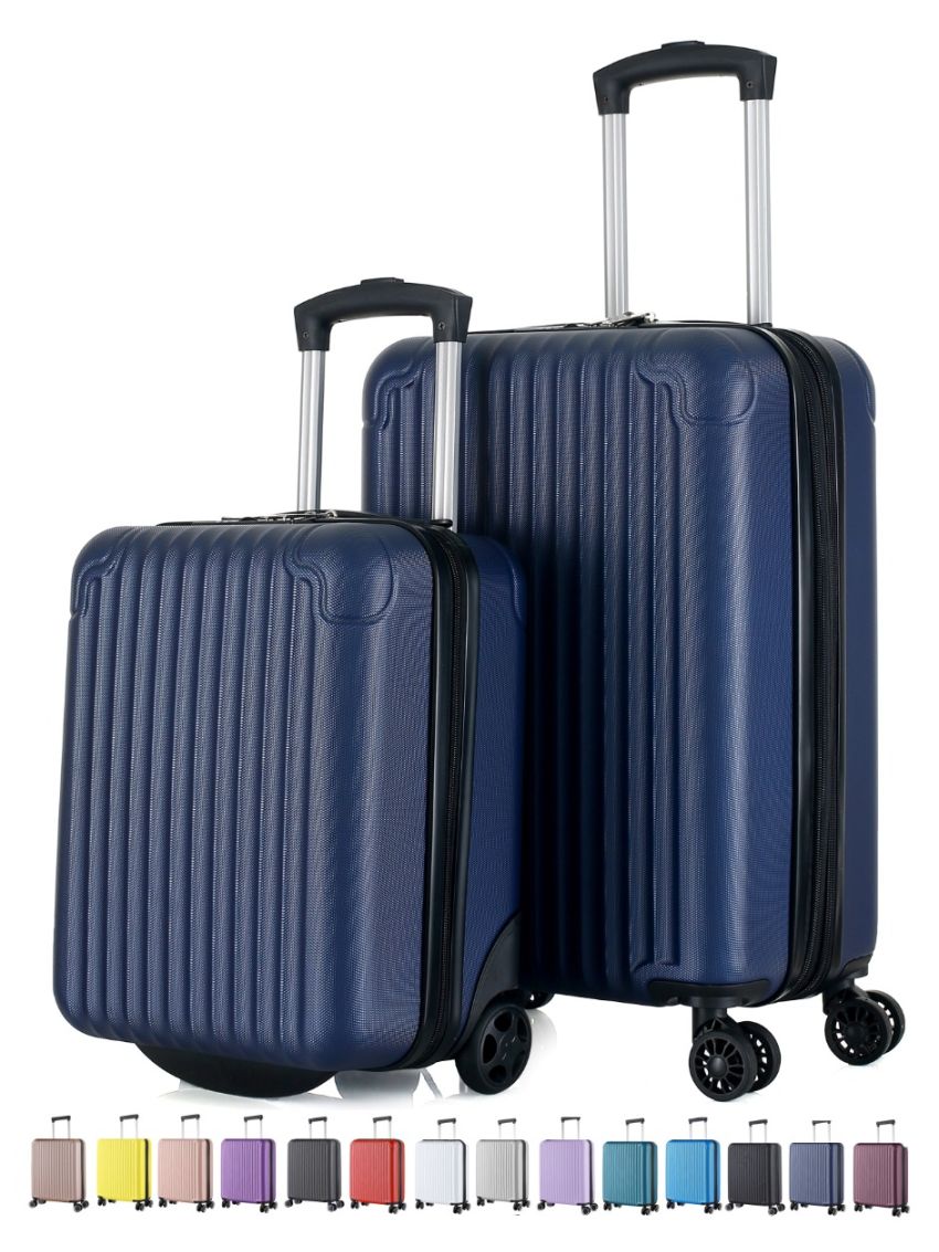 Valigia 1 pezzo fino a set 2 pezzi 55x35x25 cm + 40 x 30 x 20cm Trolley Bagaglio a mano in ABS Air Asia, Air France, ita airways, Wizzair, Vueling e KLM 318
