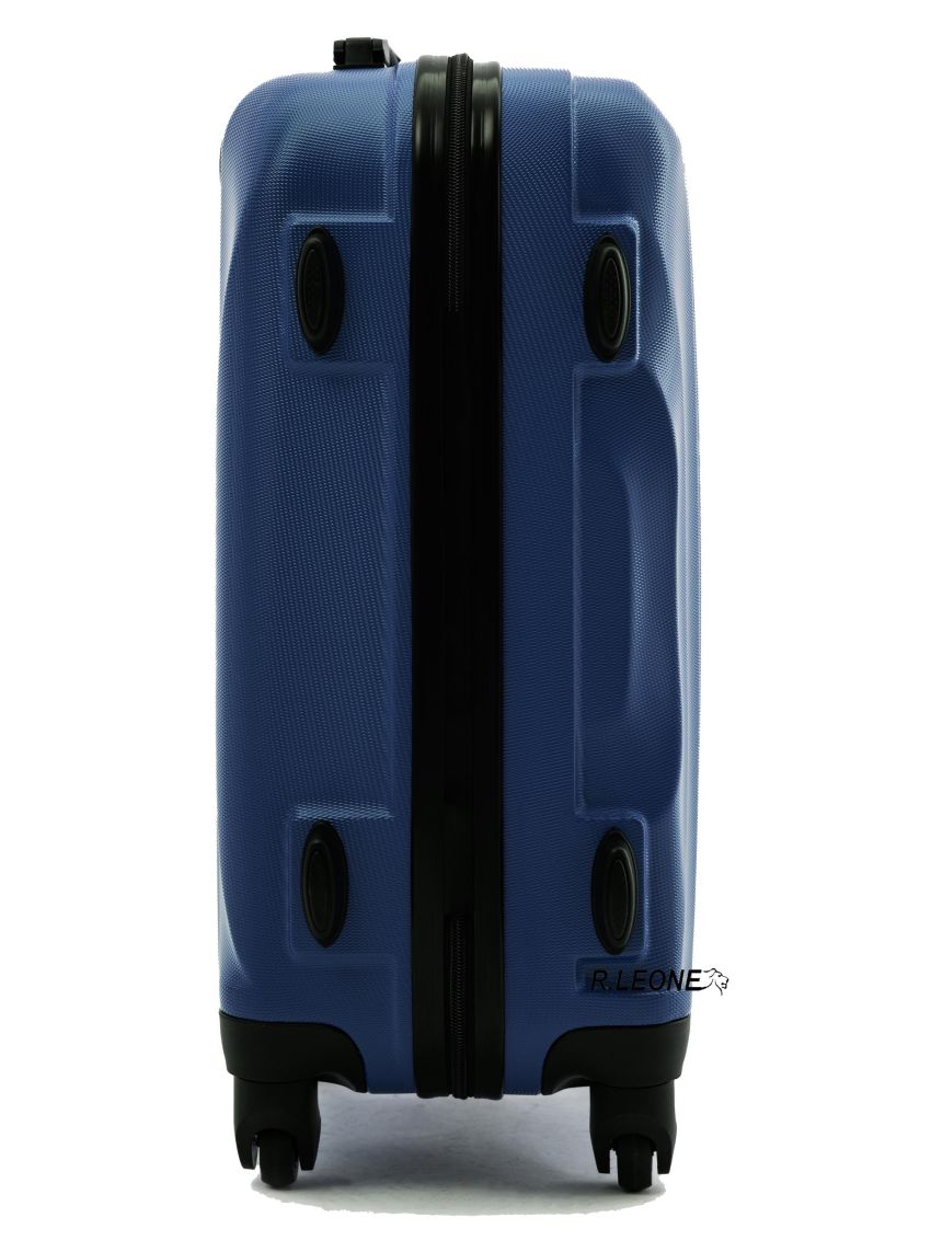 R.Leone Valigia 55x40x20 cm Bagaglio a mano 4 Ruote smontabile 60x40x20 Capienza Massima Trolley in ABS adatto Ryanair, Easyjet, Wizzair, Iberia, Lufthansa, Tui, Vueling -BLU-S ( Bagaglio mano )