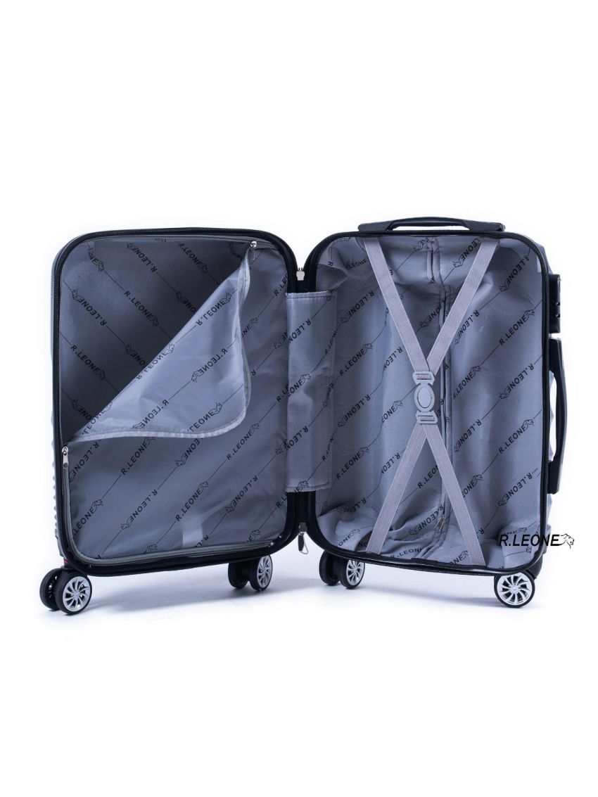 Valigia 1 Fino Set 4Trolley Rigido grande, medio, picco beauty 8 ruote in ABS 2092 R.LEONE