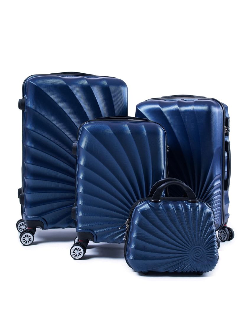 Valigia 1 Fino Set 4Trolley Rigido grande, medio, picco beauty 8 ruote in ABS 2092 R.LEONE