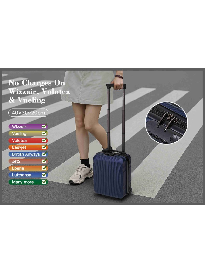 Valigia  40x30x20cm 55x35x25 cm Trolley Bagaglio a Mano in ABS Wizzair Vueling Air Asia Air France ita Alitalia airways KLM 2037FR