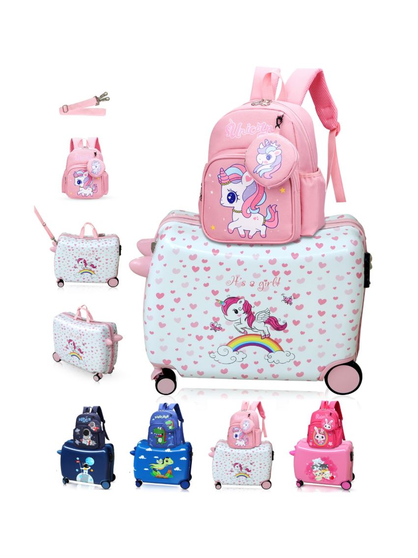 R.Leone Valigia Cavalcabile Bambino Bambina Ryanair 55x40x20cm + Zaino 311