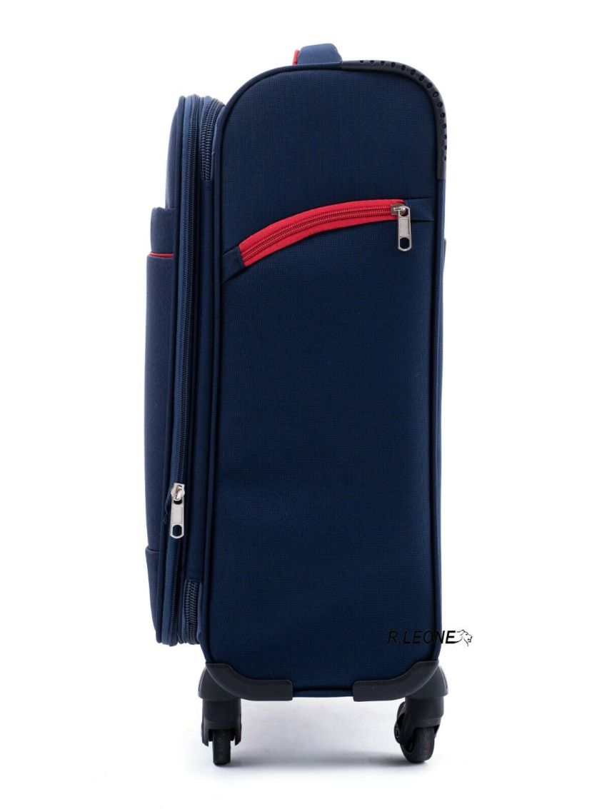 VALIGIA FINO SET 3 GRANDE MEDIO BAGAGLIO MANO STOFFA ULTRA LEGGERO 4 RUOTE 8483