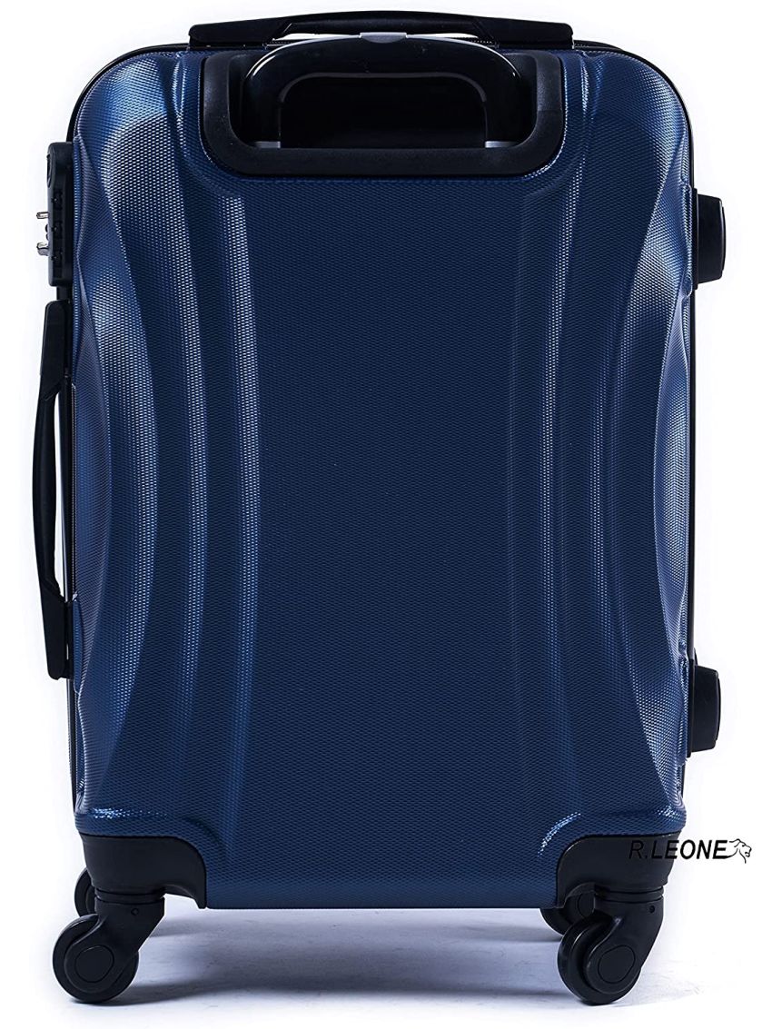 R.Leone Valigia 55x40x20 cm Bagaglio a mano 4 Ruote smontabile 60x40x20 Capienza Massima Trolley in ABS adatto Ryanair, Easyjet, Wizzair, Iberia, Lufthansa, Tui, Vueling -VERDE SCURO-S ( Bagaglio mano )