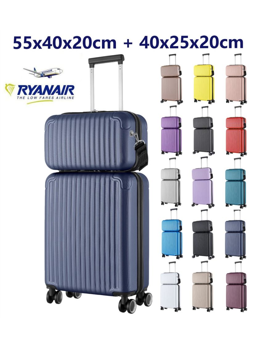 Beauty case Traccolla 40x20x25 cm Ryanair o set 2 Bagaglio a mano ABS 999 2