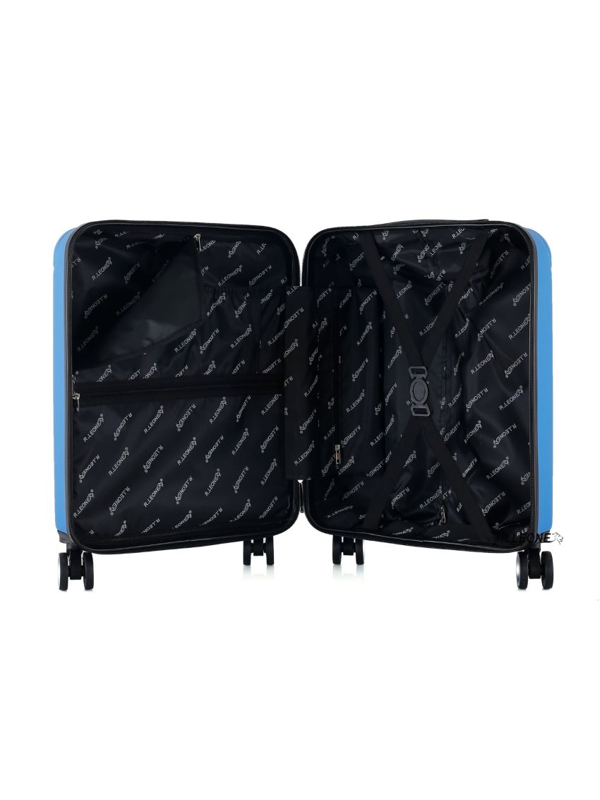 Valigia Ryanair 55x40x20 cm + 40x20x25 cm 1pezzo o Set 2 Pezzi Trolley Bagaglio a mano 4 Ruote e Beauty Case in ABS 999 1