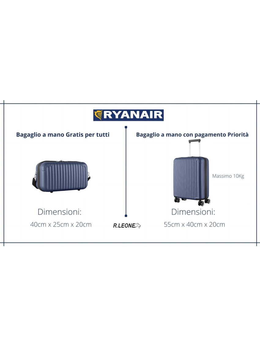 Beauty case Traccolla 40x20x25 cm Ryanair o set 2 Bagaglio a mano ABS 999 2
