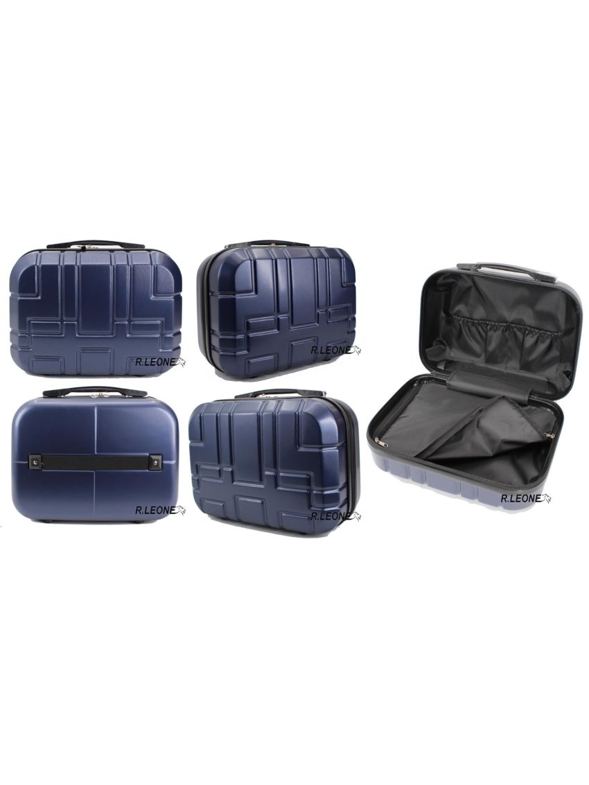 R.Leone Valigia da 1 pezzo Fino a Set 4 Trolley Rigido grande, medio, bagaglio a mano e beauty case 4 ruote in ABS 611