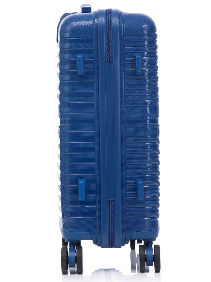 R.Leone Valigia da 1 Fino a Set 3 Bagaglio a mano 55x40x20 Ryanair, Medio, Grande Ultra Strong Antiurto Resistente Trolley rigido leggero 8 ruote in Polipropilene 6080