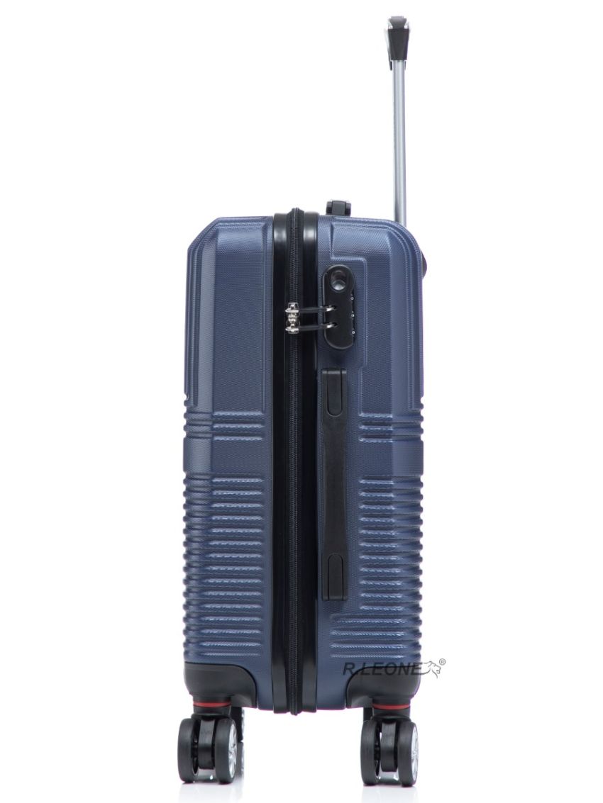 R.Leone Valigia da 1 Fino a Set 4 Trolley Rigido grande, medio, bagaglio a mano 55x40x23 cm Wizz, ITA Airways e bagaglio 45x36x20 cm EasyJet in ABS 8005