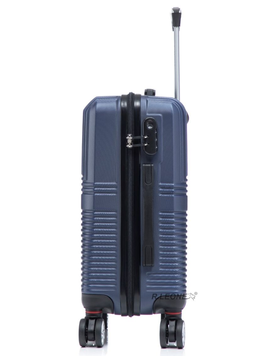 R.Leone Valigia da 1 Fino a Set 4 Trolley Rigido grande, medio, bagaglio a mano 55x40x23 cm Wizz, ITA Airways e bagaglio 45x36x20 cm EasyJet in ABS 8005