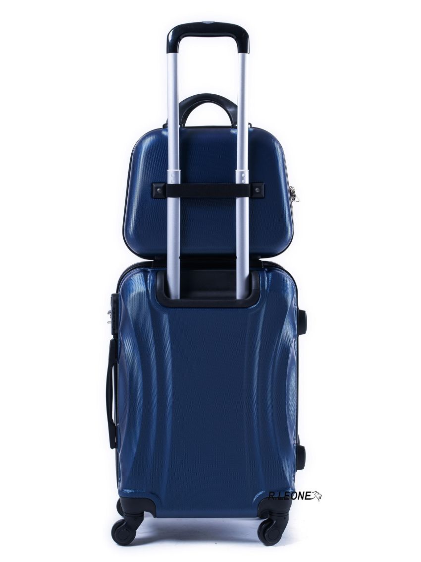 R.Leone Valigia da 1 pezzo Fino a Set 4 Trolley Rigido grande, medio, bagaglio a mano e beauty case 4 ruote in ABS 2037