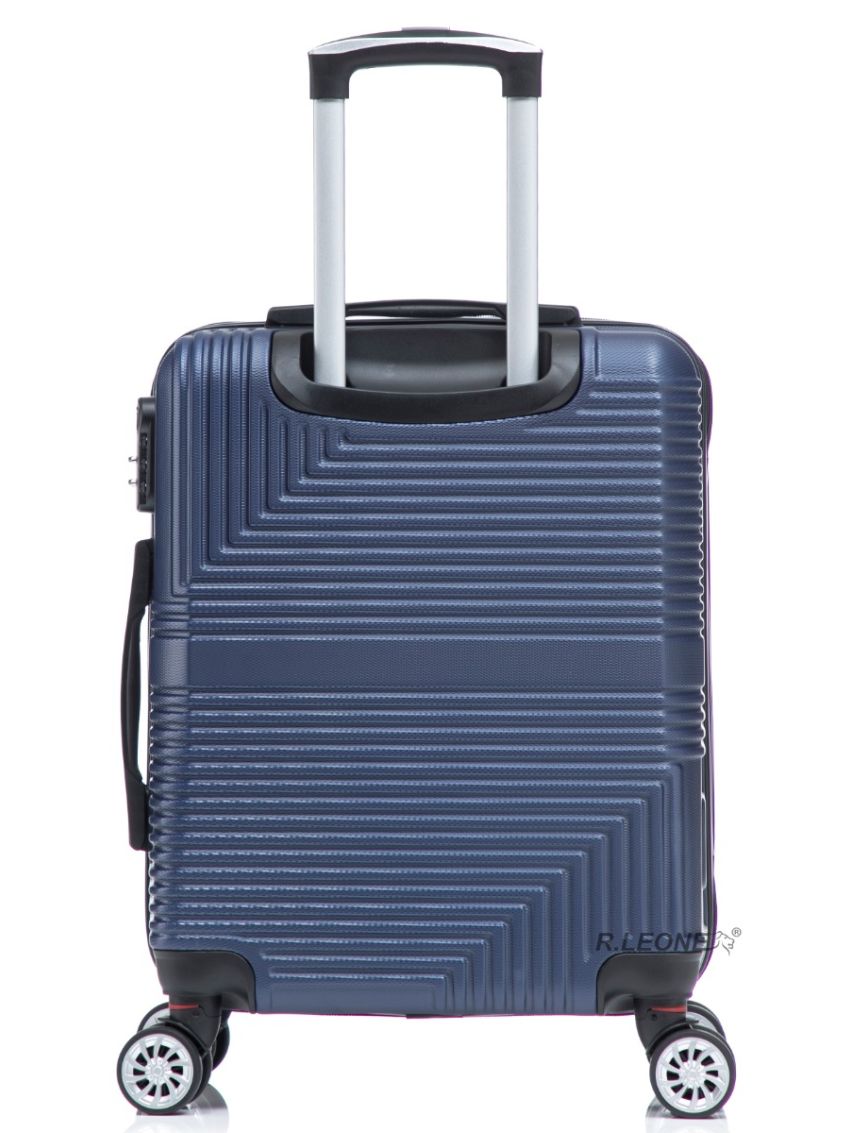 R.Leone Valigia da 1 Fino a Set 4 Trolley Rigido grande, medio, bagaglio a mano 55x40x23 cm Wizz, ITA Airways e bagaglio 45x36x20 cm EasyJet in ABS 8005