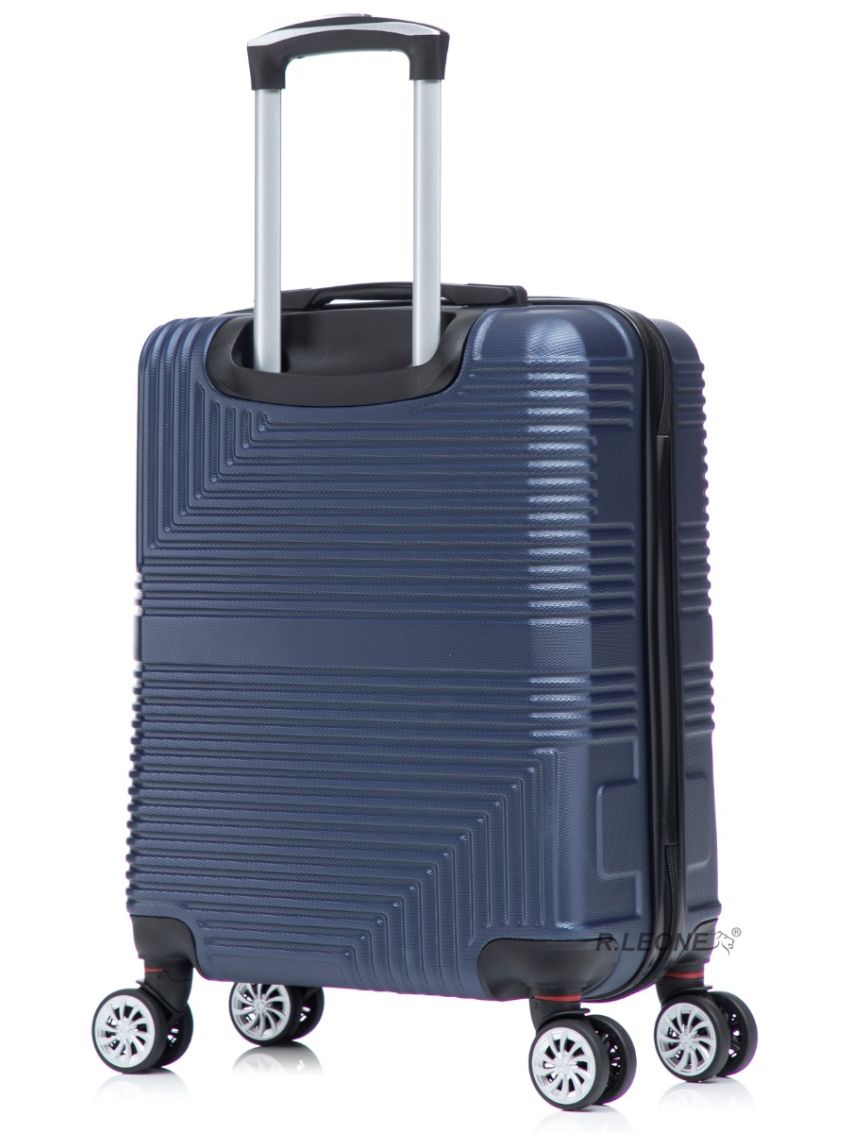 R.Leone Valigia da 1 Fino a Set 4 Trolley Rigido grande, medio, bagaglio a mano 55x40x23 cm Wizz, ITA Airways e bagaglio 45x36x20 cm EasyJet in ABS 8005