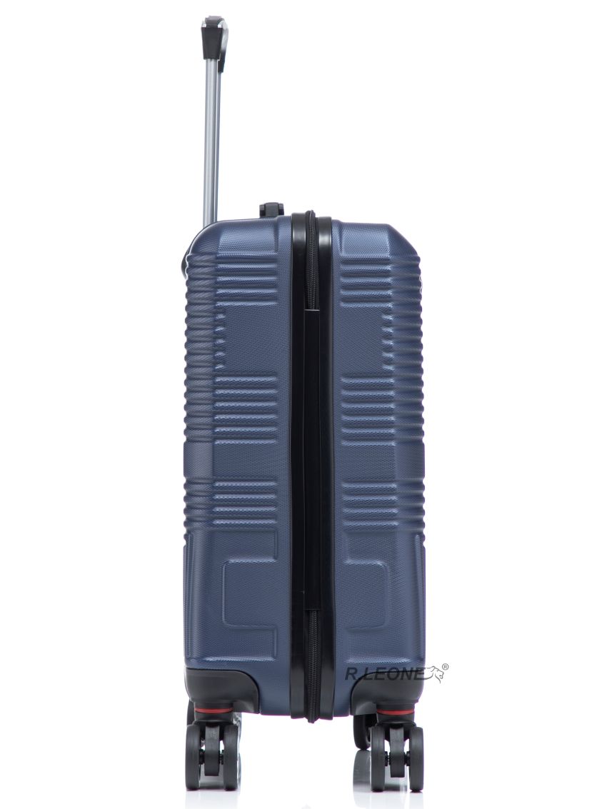 R.Leone Valigia da 1 Fino a Set 4 Trolley Rigido grande, medio, bagaglio a mano 55x40x23 cm Wizz, ITA Airways e bagaglio 45x36x20 cm EasyJet in ABS 8005