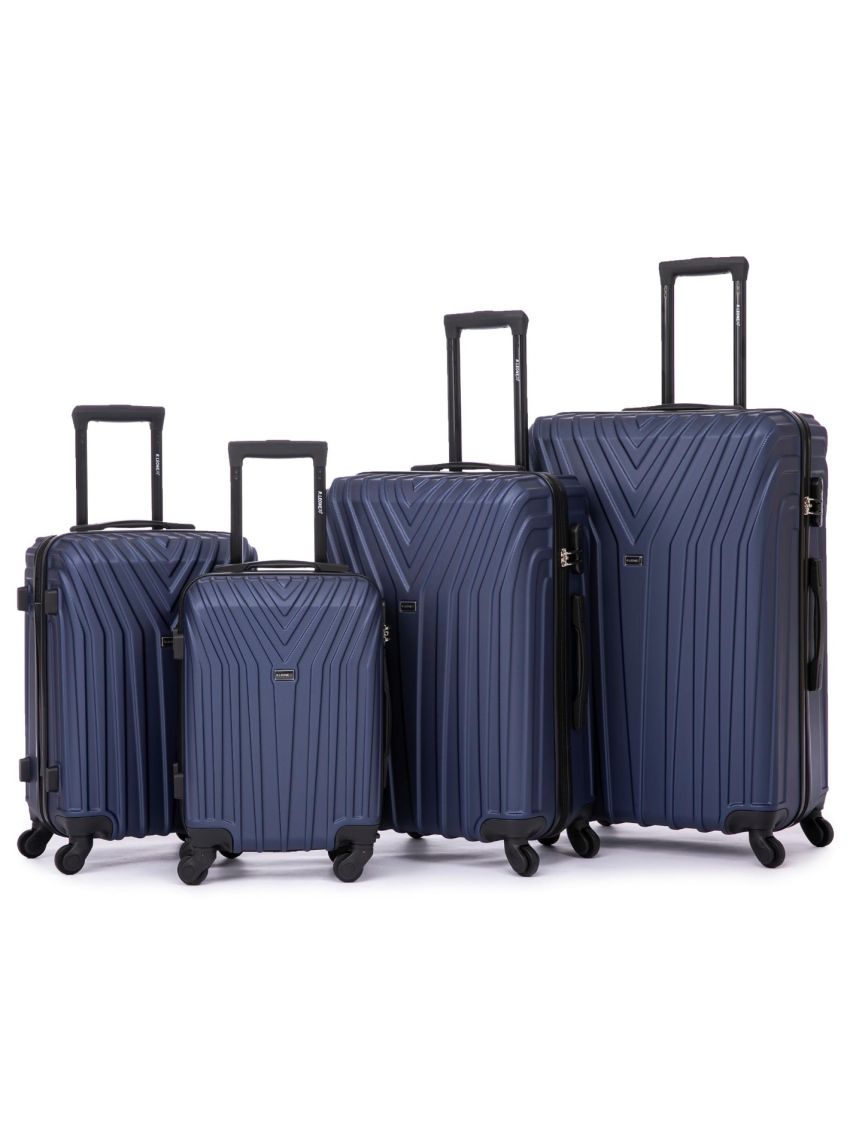 R.Leone Valigia da 1 Fino a Set 4 Trolley Rigido grande, medio, bagaglio a mano e bagaglio low cost 4 ruote in ABS 9001