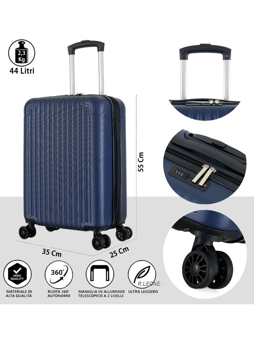 Valigia 1 pezzo fino a set 2 pezzi 55x35x25 cm + 40 x 30 x 20cm Trolley Bagaglio a mano in ABS Air Asia, Air France, ita airways, Wizzair, Vueling e KLM 318