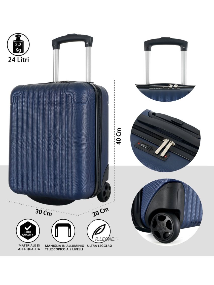 Valigia 1 pezzo fino a set 2 pezzi 55x35x25 cm + 40 x 30 x 20cm Trolley Bagaglio a mano in ABS Air Asia, Air France, ita airways, Wizzair, Vueling e KLM 318
