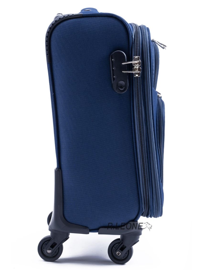 R.Leone Valigia Trolley Espandibile bagaglio a mano 4 ruote in stoffa adatto easyjet 45X36X20 214