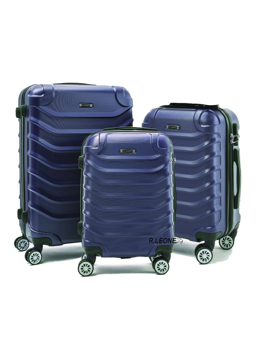 R.Leone Valigia da 1 pezzo Fino a Set 4 Trolley Rigido grande, medio, bagaglio a mano e beauty case 4 ruote in ABS 2026