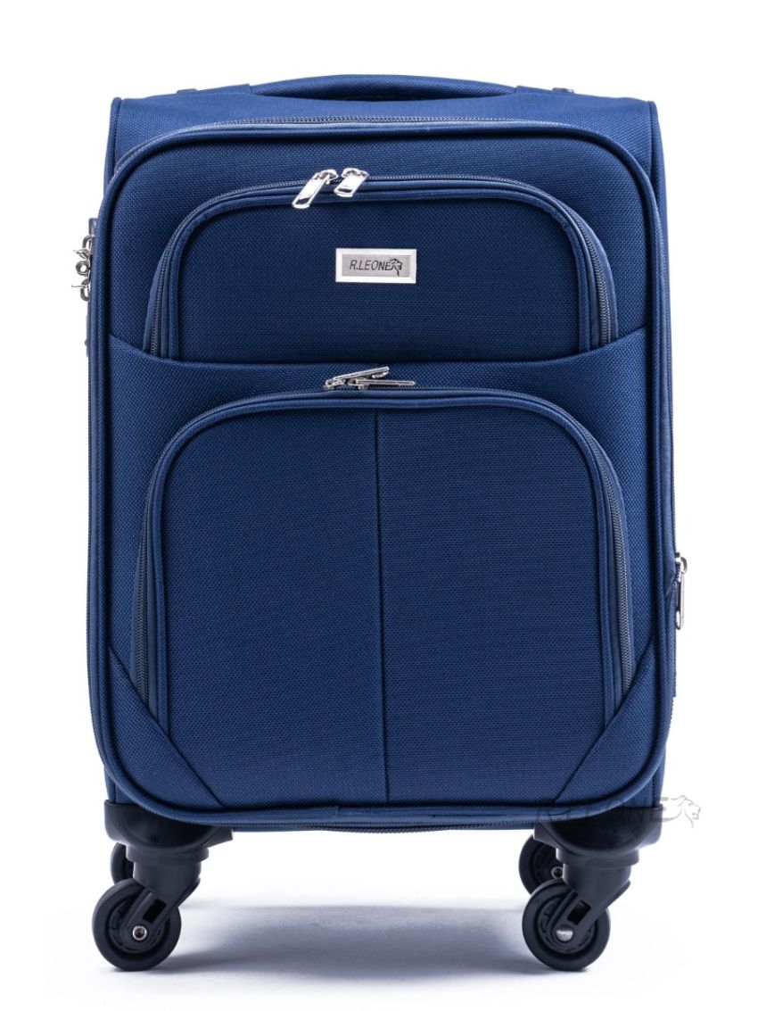 R.Leone Valigia Trolley Espandibile bagaglio a mano 4 ruote in stoffa adatto easyjet 45X36X20 214