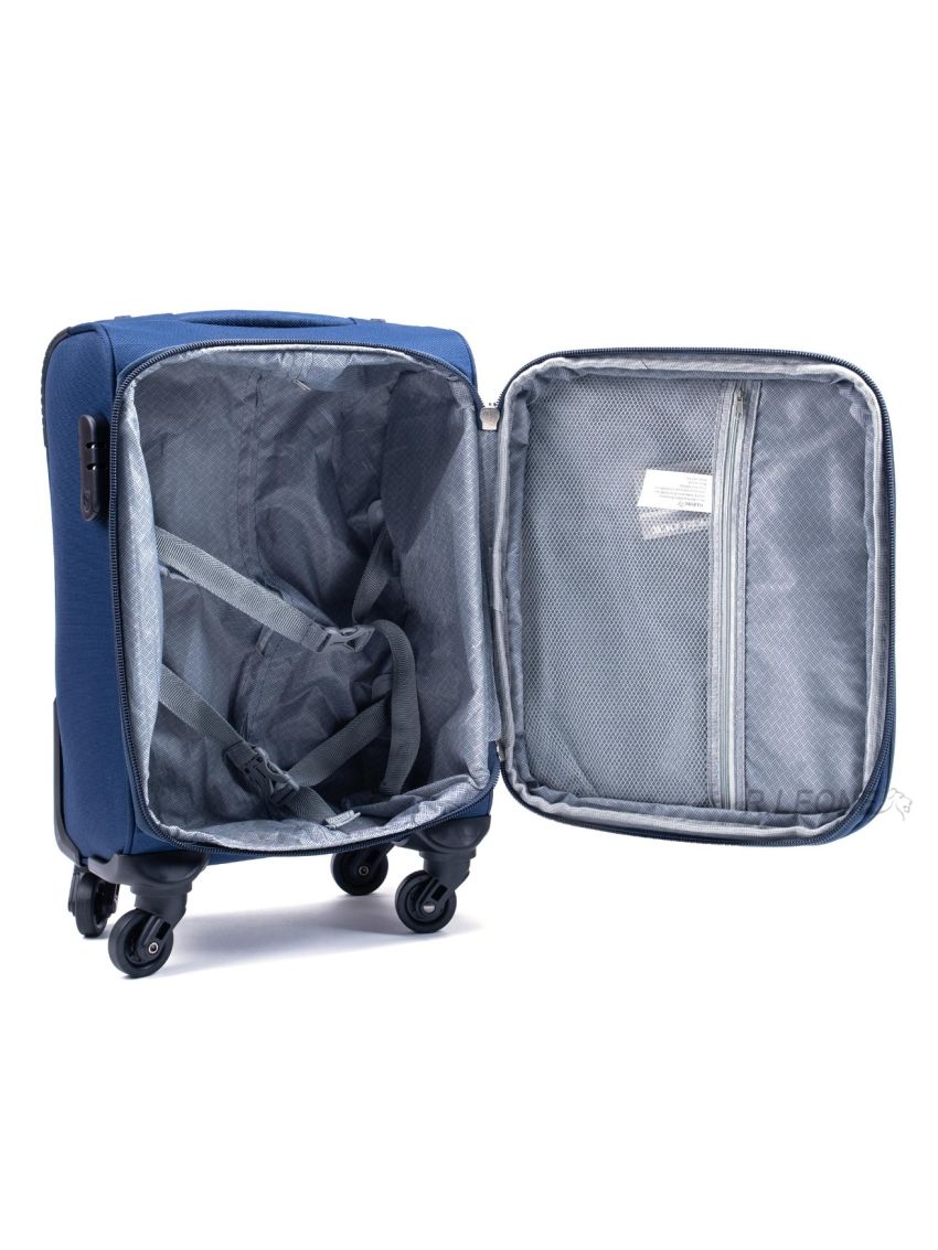 R.Leone Valigia Trolley Espandibile bagaglio a mano 4 ruote in stoffa adatto easyjet 45X36X20 214