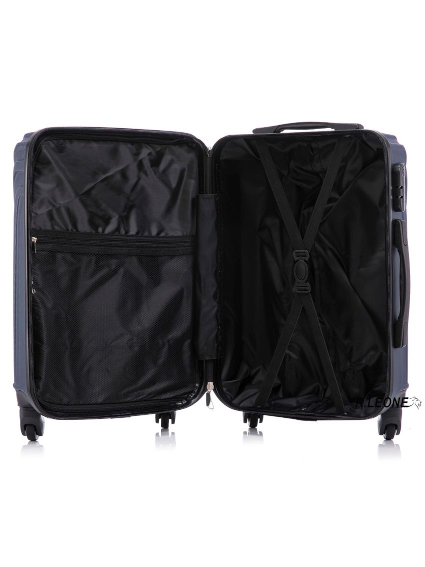 R.Leone Valigia Trolley Espandibile bagaglio a mano 4 ruote in stoffa adatto easyjet 45X36X20 in ABS 9001