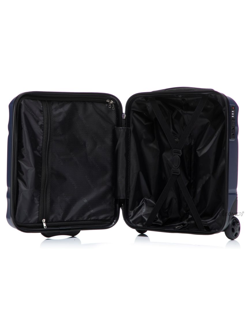 R.Leone Valigia da 1 Fino a Set 4 Trolley Rigido grande, medio, bagaglio a mano 55x40x23 cm Wizz, ITA Airways e bagaglio 45x36x20 cm EasyJet in ABS 8005