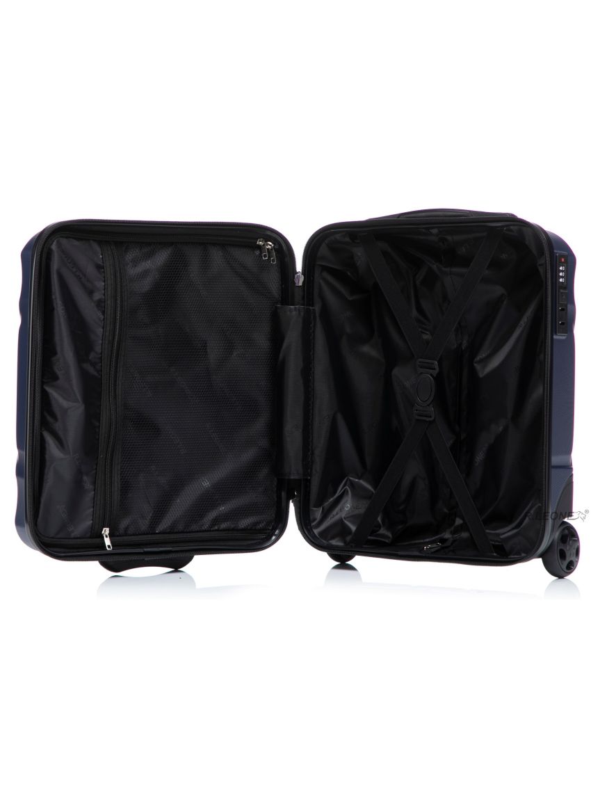 R.Leone Valigia da 1 Fino a Set 4 Trolley Rigido grande, medio, bagaglio a mano 55x40x23 cm Wizz, ITA Airways e bagaglio 45x36x20 cm EasyJet in ABS 8005