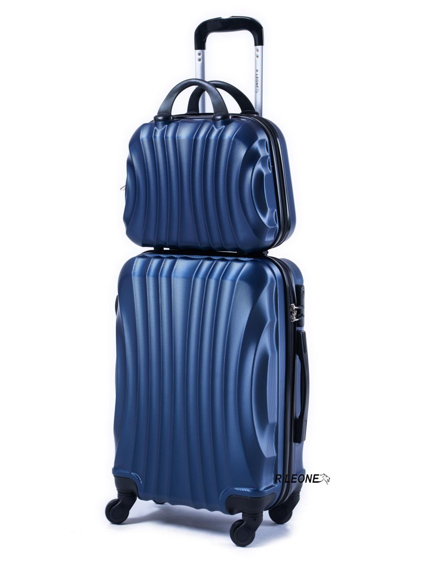 R.Leone Valigia da 1 pezzo Fino a Set 4 Trolley Rigido grande, medio, bagaglio a mano e beauty case 4 ruote in ABS 2037