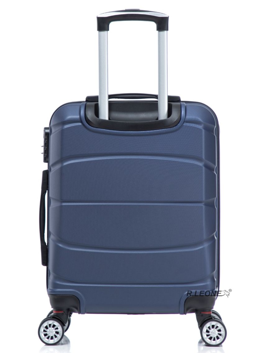 R.Leone Valigia da 1 Fino a Set 4 Trolley Rigido grande, medio, bagaglio a mano 55x40x23 cm Wizz, ITA Airways e bagaglio 45x36x20 cm EasyJet in ABS 8001