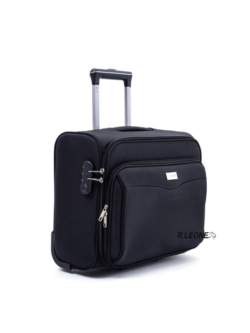 R.Leone Valigia bagaglio a mano 2 Ruote rinforzate Pilota Poliestere Stoffa adatto easyjet 45X36X20