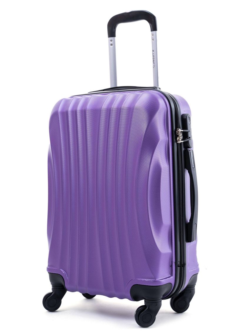 R.Leone Valigia 55x40x20 cm Bagaglio a mano 4 Ruote smontabile 60x40x20 Capienza Massima Trolley in ABS adatto Ryanair, Easyjet, Wizzair, Iberia, Lufthansa, Tui, Vueling -VIOLA-S ( Bagaglio mano )