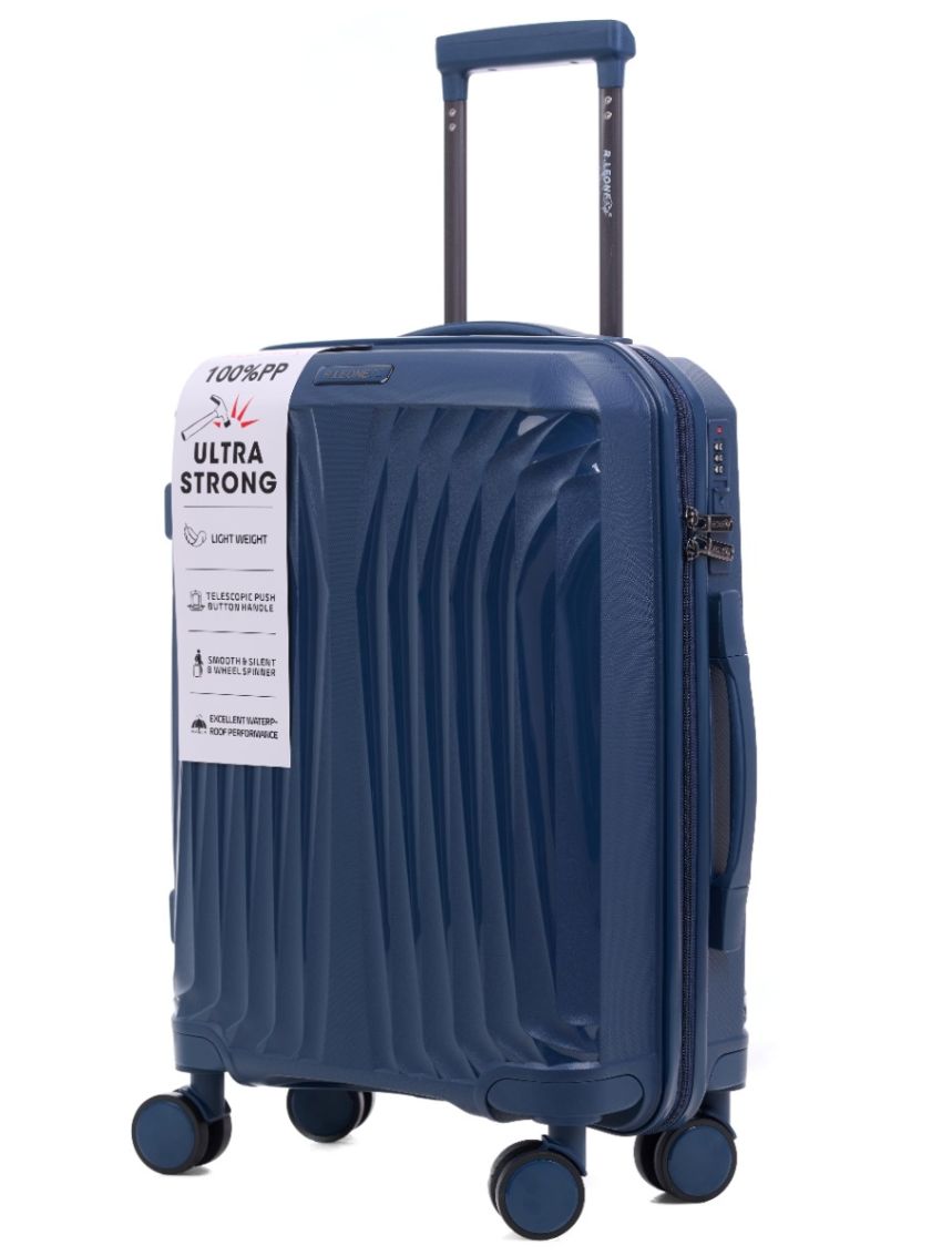 R.Leone Valigia da 1 Fino a Set 3 Bagaglio a mano 55x40x20 Ryanair, Medio, Grande Ultra Strong Antiurto Resistente Trolley rigido leggero 8 ruote in Polipropilene 8812