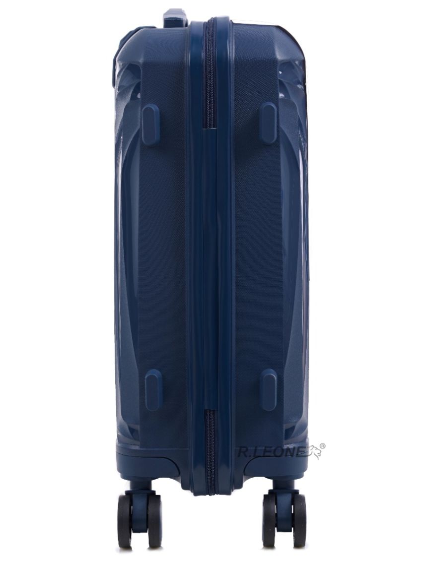 R.Leone Valigia da 1 Fino a Set 3 Bagaglio a mano 55x40x20 Ryanair, Medio, Grande Ultra Strong Antiurto Resistente Trolley rigido leggero 8 ruote in Polipropilene 8812