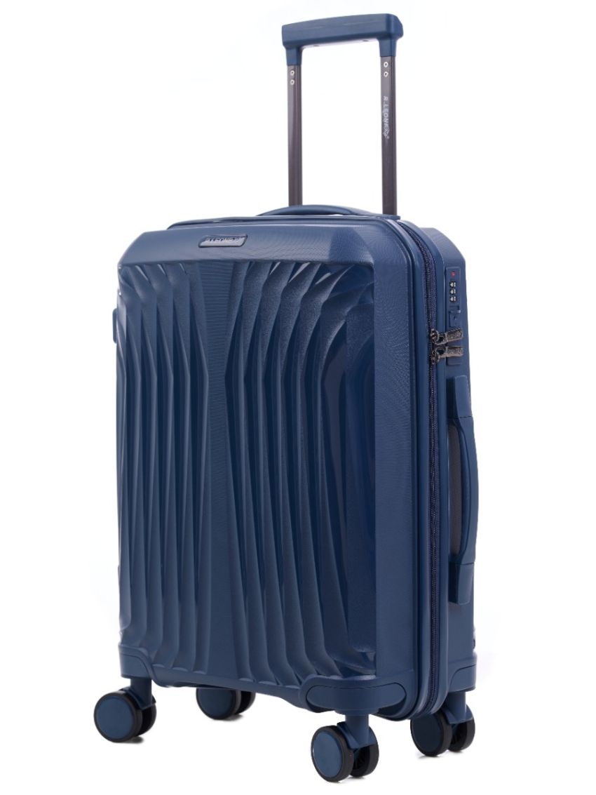 R.Leone Valigia da 1 Fino a Set 3 Bagaglio a mano 55x40x20 Ryanair, Medio, Grande Ultra Strong Antiurto Resistente Trolley rigido leggero 8 ruote in Polipropilene 8812