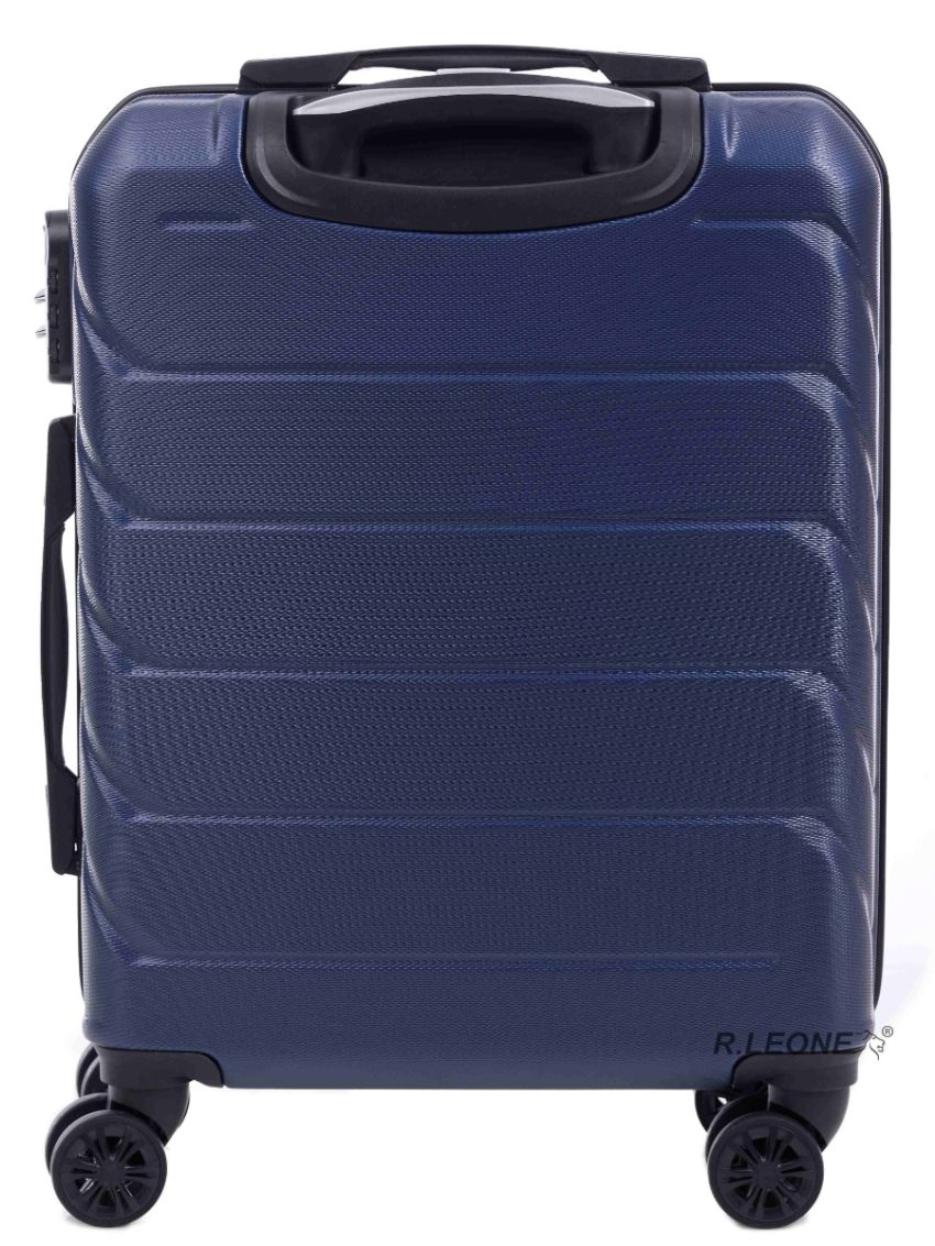 R.Leone Valigia da 1 Fino a Set 3 Bagaglio a mano 55x40x20 Ryanair, Medio, Grande Ultra Resistente Trolley rigido leggero 8 ruote in ABS 2220