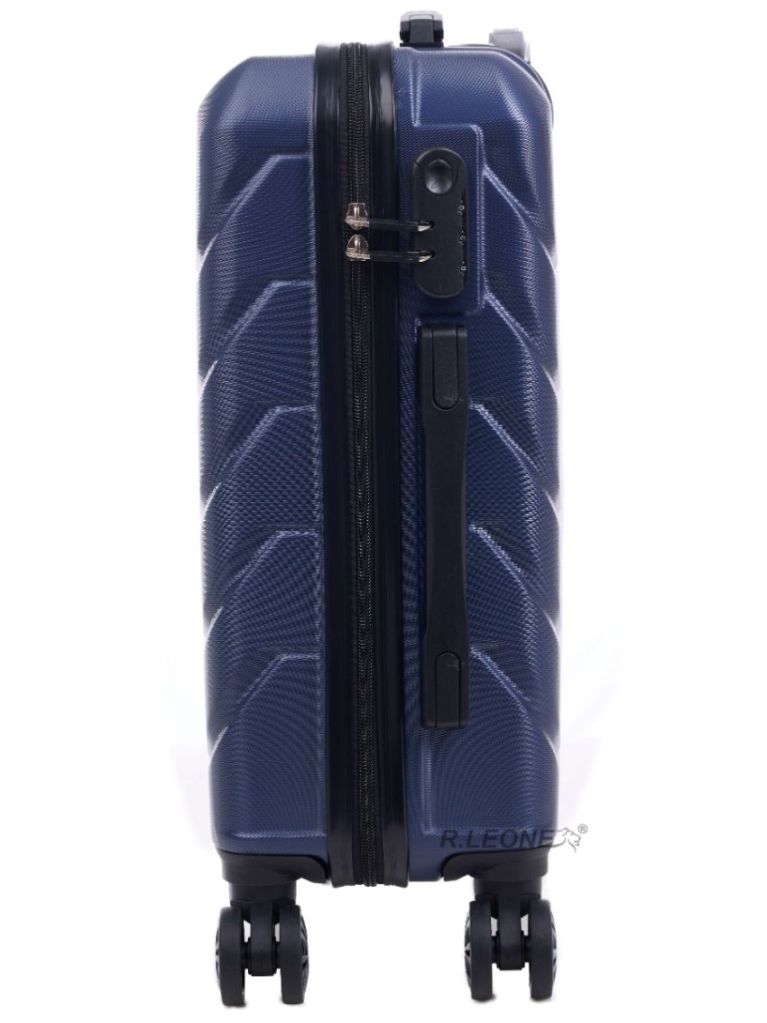 R.Leone Valigia da 1 Fino a Set 3 Bagaglio a mano 55x40x20 Ryanair, Medio, Grande Ultra Resistente Trolley rigido leggero 8 ruote in ABS 2220