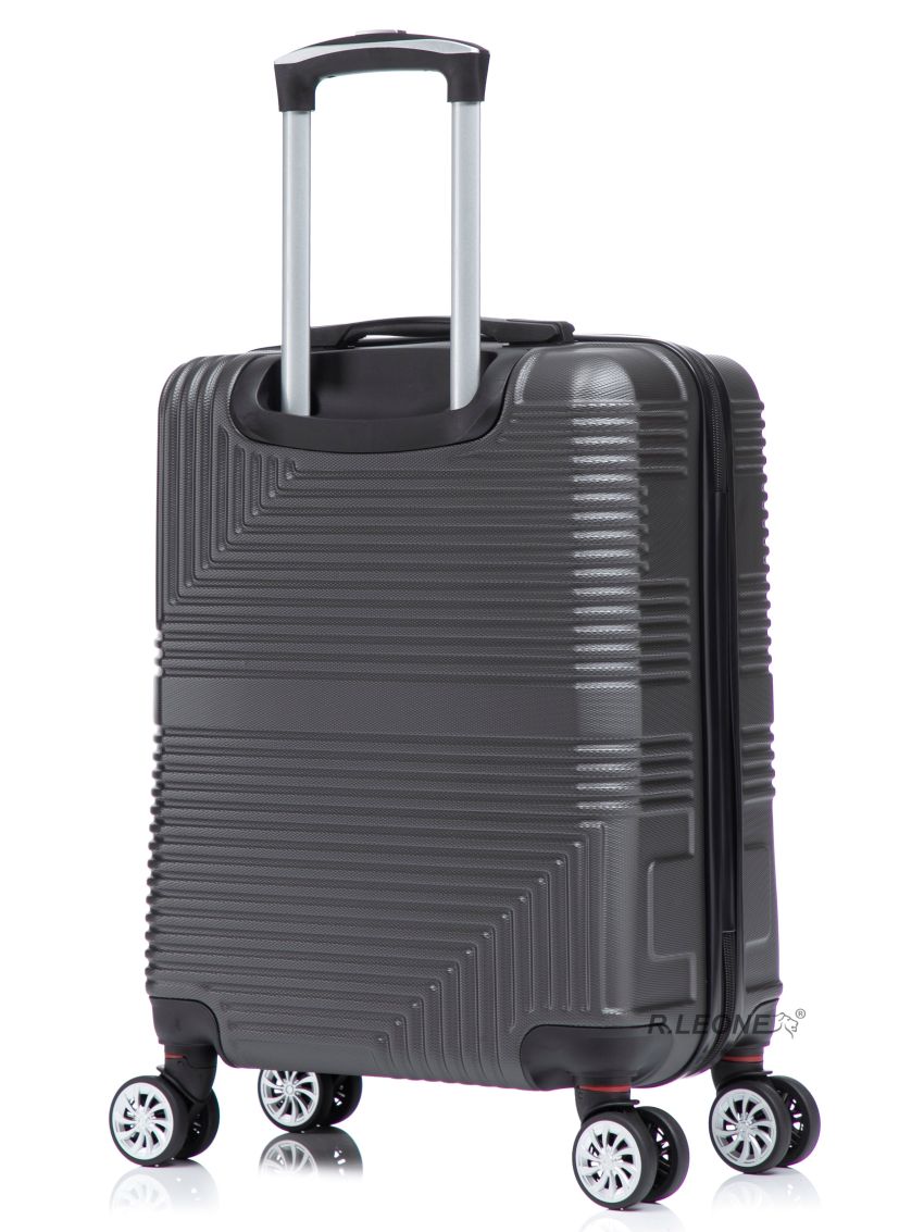 R.Leone Valigia da 1 Fino a Set 4 Trolley Rigido grande, medio, bagaglio a mano 55x40x23 cm Wizz, ITA Airways e bagaglio 45x36x20 cm EasyJet in ABS 8005-SET 3 L M XS-Grigio