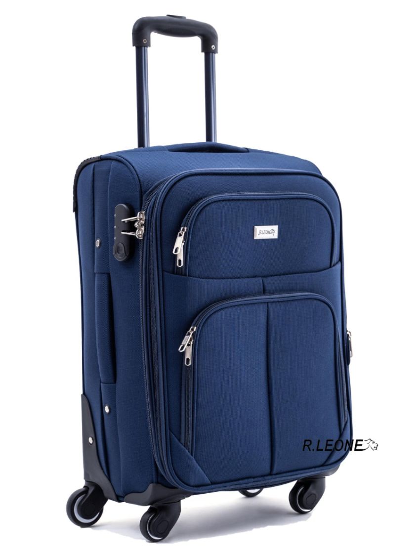 R.Leone Valigia da 1 pezzo Fino a Set 3 Trolley Espandibile grande, medio e bagaglio a mano 4 ruote in stoffa 214