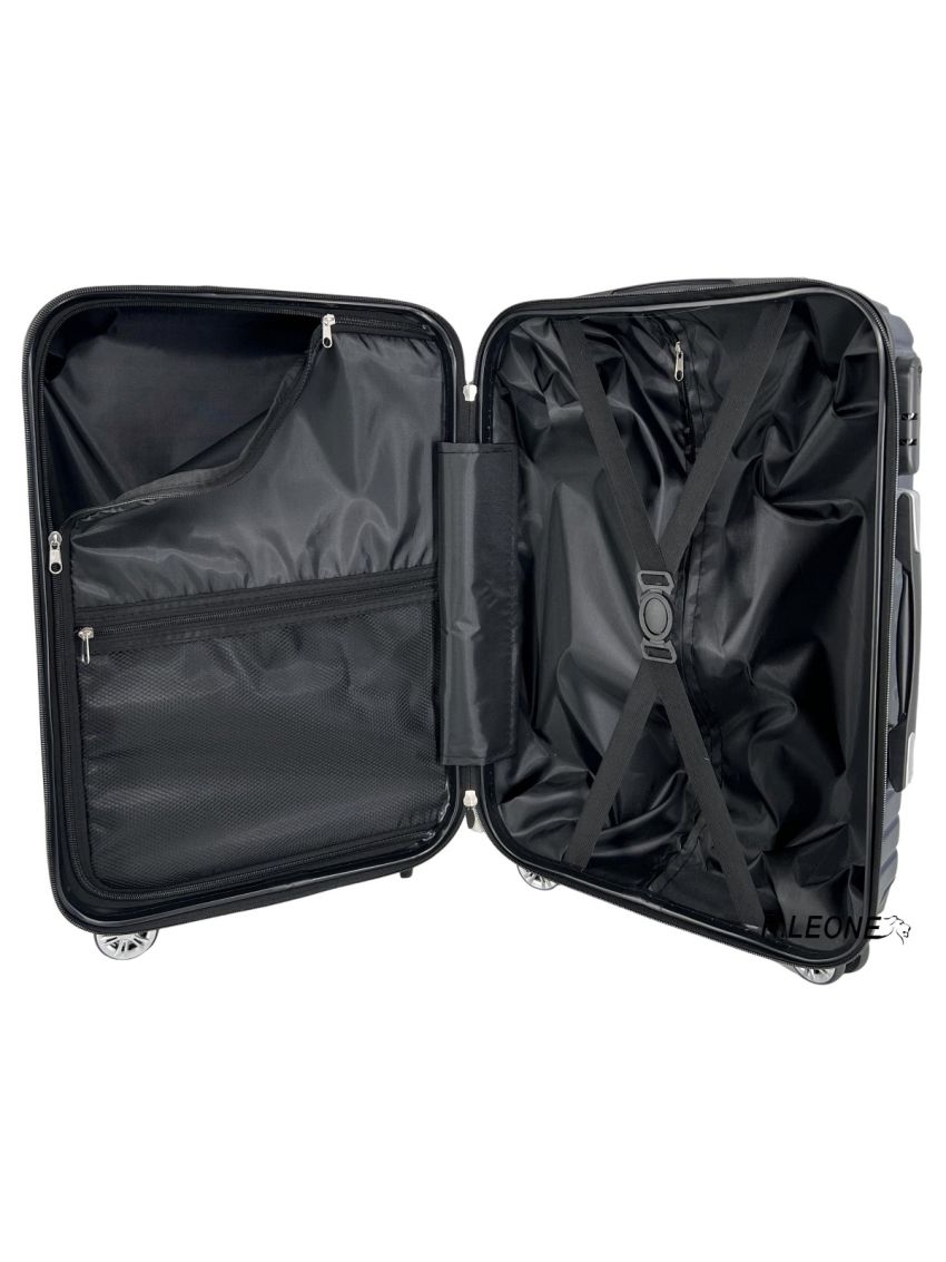 R.Leone Valigia da 1 pezzo Fino a Set 3 Trolley Rigido grande, medio, bagaglio a mano 4 ruote in ABS 590