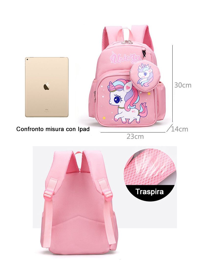 R.Leone Valigia Cavalcabile per Bambina EasyJet 45x36x20 cm + 30x23x14 cm Set 2 Pezzi Trolley Bagaglio a mano 4 Ruote e Zaino 325