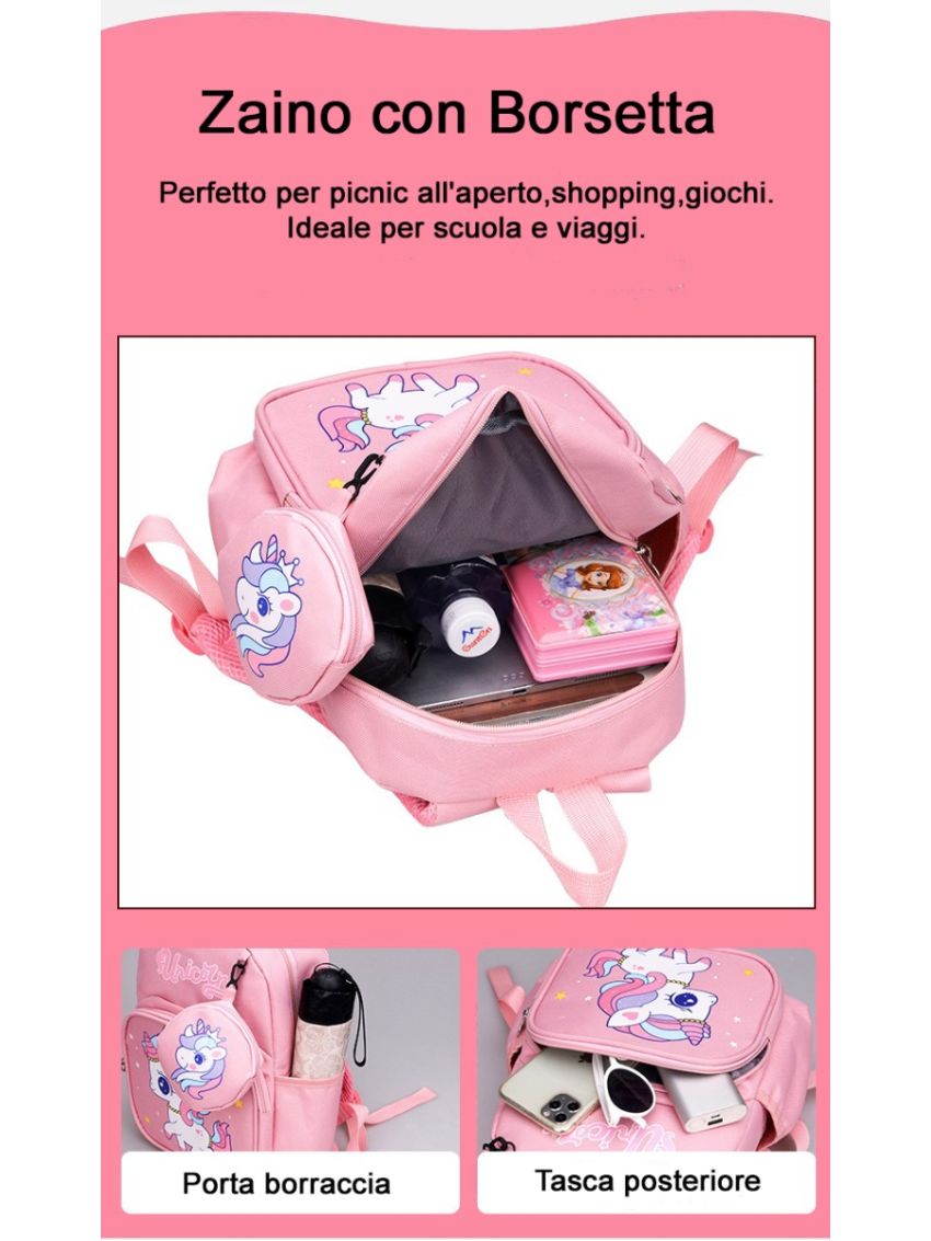 R.Leone Valigia Cavalcabile per Bambina EasyJet 45x36x20 cm + 30x23x14 cm Set 2 Pezzi Trolley Bagaglio a mano 4 Ruote e Zaino 325