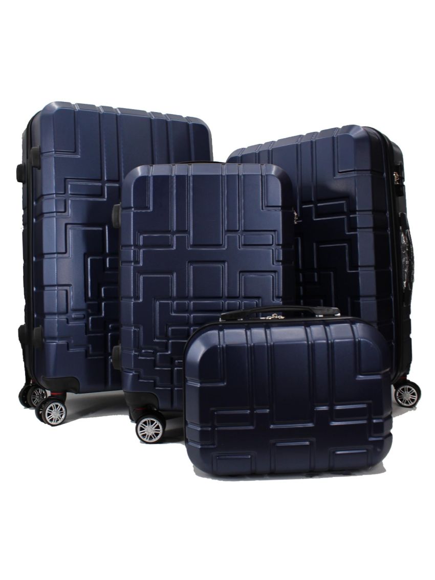 R.Leone Valigia da 1 pezzo Fino a Set 4 Trolley Rigido grande, medio, bagaglio a mano e beauty case 4 ruote in ABS 611