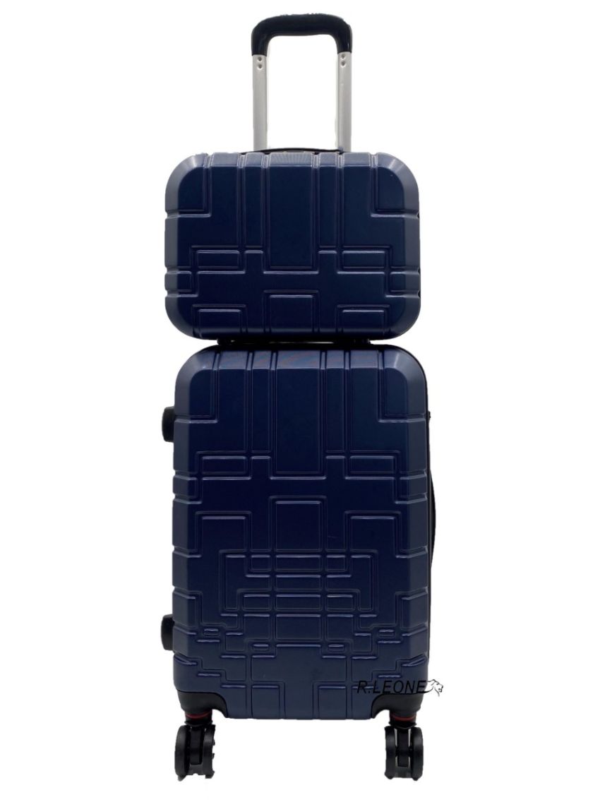 R.Leone Valigia da 1 pezzo Fino a Set 4 Trolley Rigido grande, medio, bagaglio a mano e beauty case 4 ruote in ABS 611