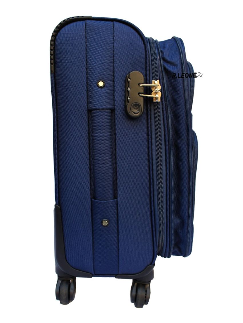 R.Leone Valigia Trolley Espandibile bagaglio a mano 4 ruote in stoffa 214