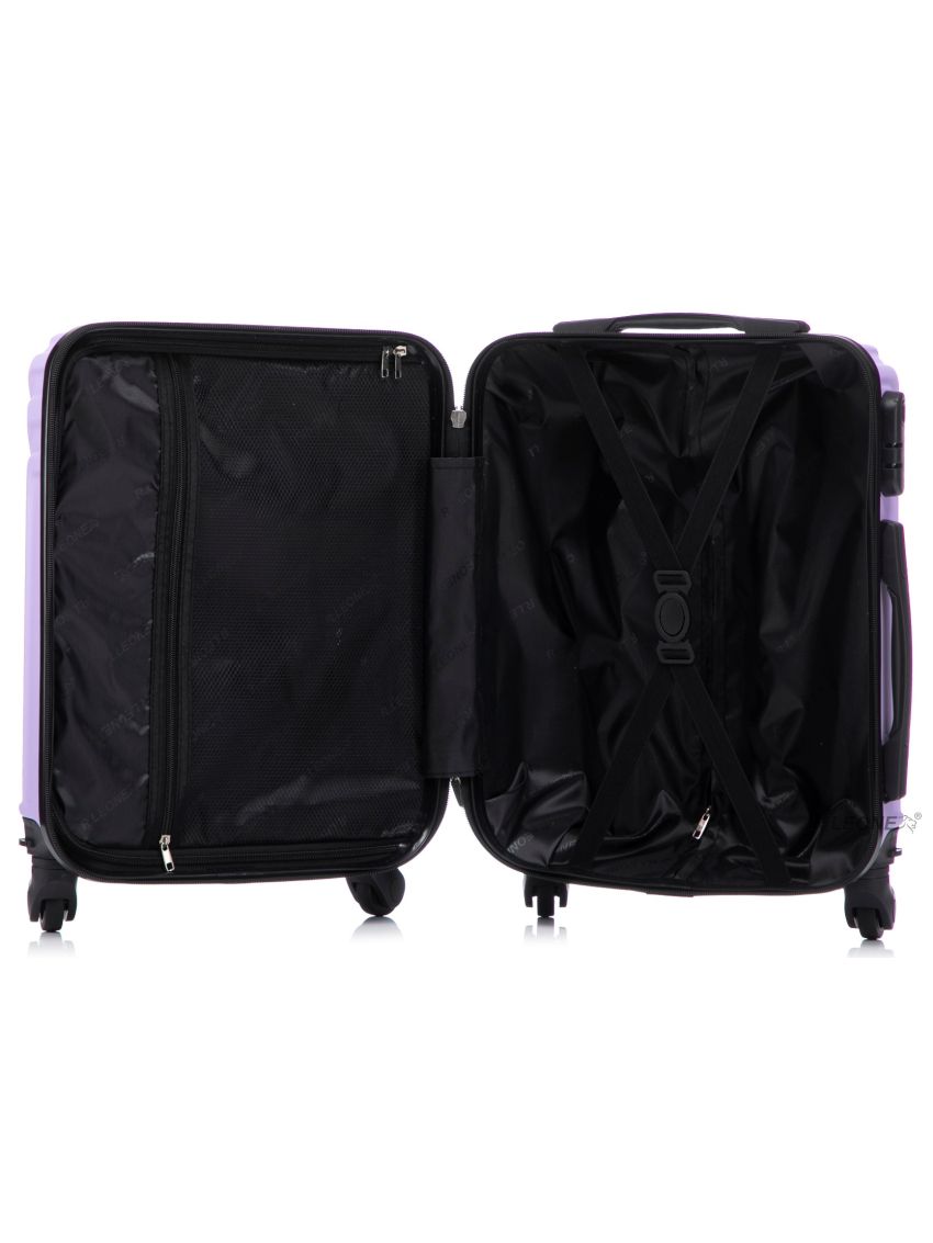 R.Leone Valigia da 1 Fino a Set 4 Trolley Rigido grande, medio, bagaglio a mano 55x40x23 cm Wizz, ITA Airways e bagaglio 45x36x20 cm EasyJet in ABS 9001 NEW